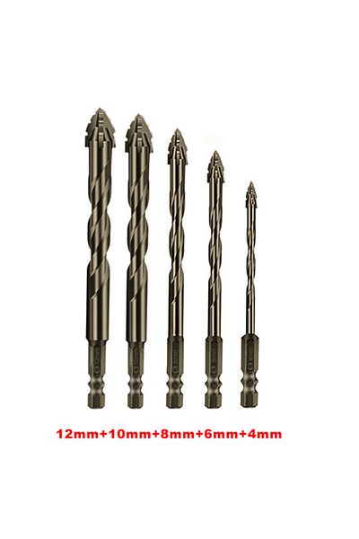 Choice 5 PCS With box New four edged serrated eccentric  bit for dry drilling of all ceramic tiles ceramic
