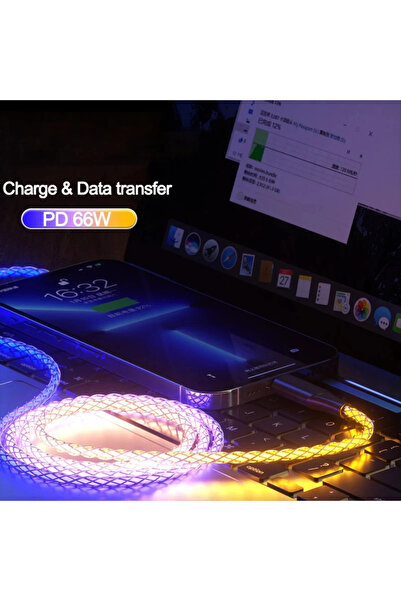 Choice كابل USB إلى C للشحن السريع 66 واط 6 أمبير متعدد الألوان بطول 1 متر له...