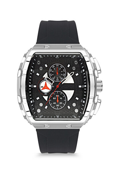 SPECTRUM PREMİUM Spectrum Premium Silicone Cord Geometric Case Men's Wristwatch