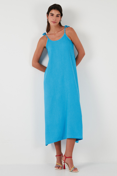 Lela Regular Fit Ip Askılı Uzun Elbise Elbise 5865732
