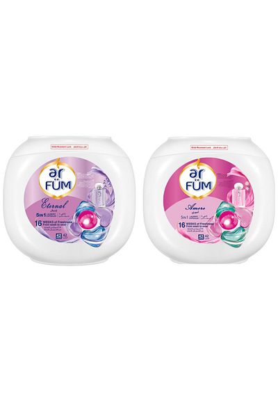 ArFum PODS, 5-in-1 Laundry Detergent Capsules,16 Weeks of Fragrance (Eternal,Amore),2 X 42 (84 Pods)