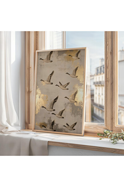ARTCASTLE Ahşap Çerçeveli Tablo Gold Wings