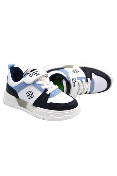 pepino Py25-1603 Phlon Lighted Children's Sports Shoes - White Navy