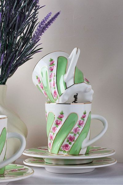 Perotti Kuzguncuk 12-Piece Porcelain Coffee Set for 6