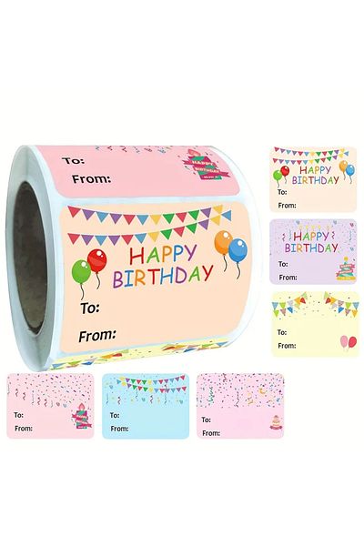 Choice 2x1.5 inch 200pcs 1 set 200PCS Happy Birthday Gift Tags Name Tags Sticker - Christmas To From Label