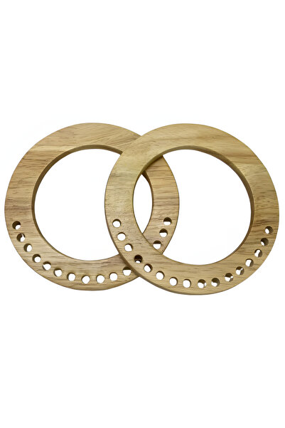 EleganTShoP Mâner elegant din lemn pentru geantă model O 15 cm AH9