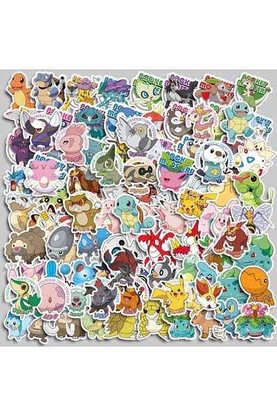Choice 100PCS 100pcs Pokemon Anime Stickers Pikachu Kawaii Sticker Laptop Suitcase Skateboard Guitar Phone