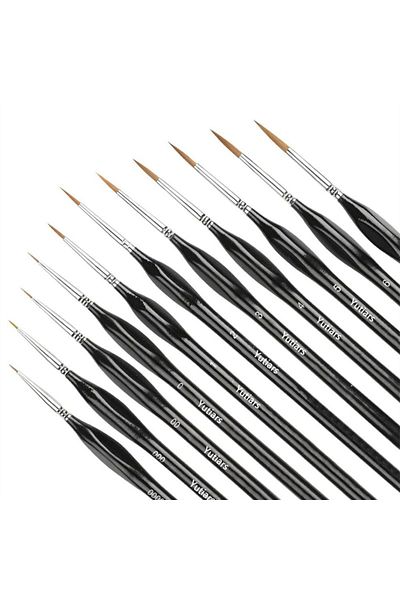 Choice 11pcs Black Detail 11/22pcs Fine Detail Paint Brush Set - Sturdy & Precise Miniature Brushes - Ideal