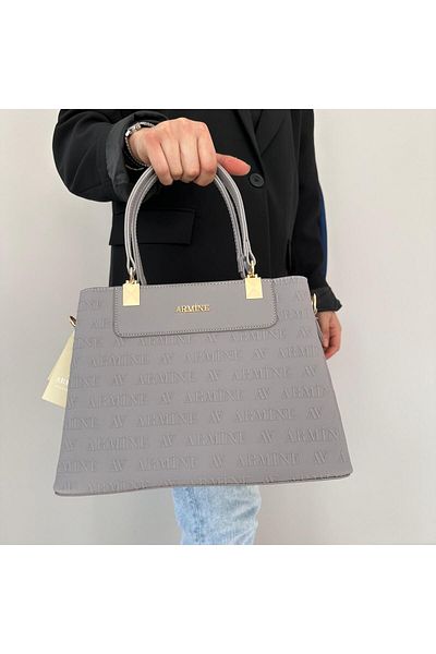 Armine Gray Embossed Bag - AR20610