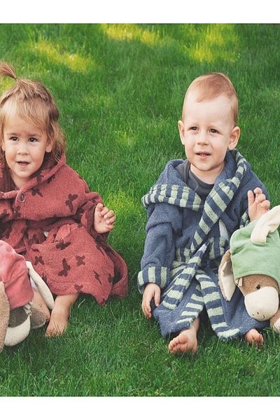 Alpar Tekstil Girl's Bathrobe - Soft Hooded, 100% Cotton, Outlet Product, Burgundy/Esel