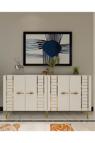 DEMONTE DECOR İMREDD (KB150) KONSOL BEYAZ-ALTIN