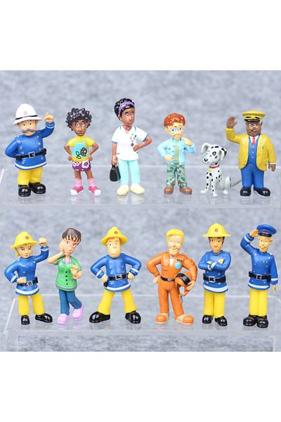 Choice 12Pcs/set Fireman Sam Cartoon Anime Fire Fighting Figure Model PVC Doll Toys Boy Girl Toy For Kid...