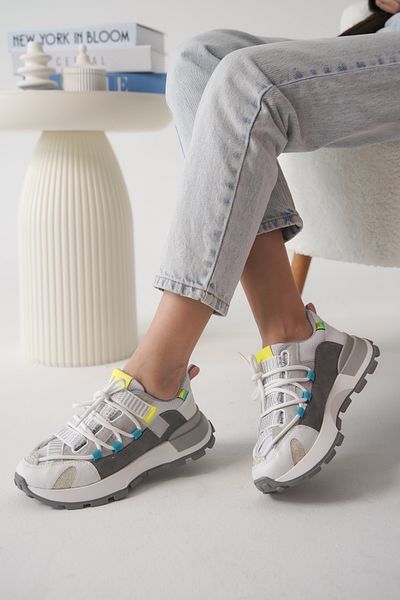 Lizzu White Design Sneakers - Snena Women