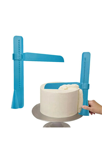 Choice مكشطة كيك ناعمة وملساء وملاعق تزيين الكيك باللون الأزرق، قطعة واحدة