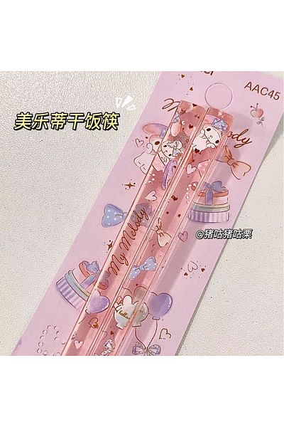 Choice black Sanrio Chopsticks Cinnamoroll My Melody Crystal Acrylic Chopsticks Cute Non-Slip Transparent S