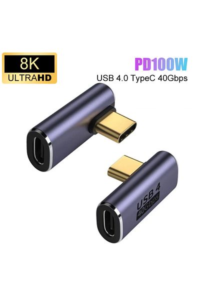 DIXSG 3 USB 4.0 PD 100W 8K 60Hz Charger Connector for Macbook 40Gbps High Speed USB C OTG U-Shape Straigh.