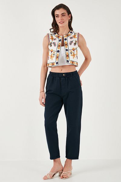 Lela Cotton Standard Fit High Waist Straight Leg Pants Pants 668Yp4924