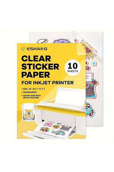 Choice A4 10sheets A4 Size 10 Sheets Printable Vinyl Sticker Paper For Inkjet Printer 100% Clear Transparen