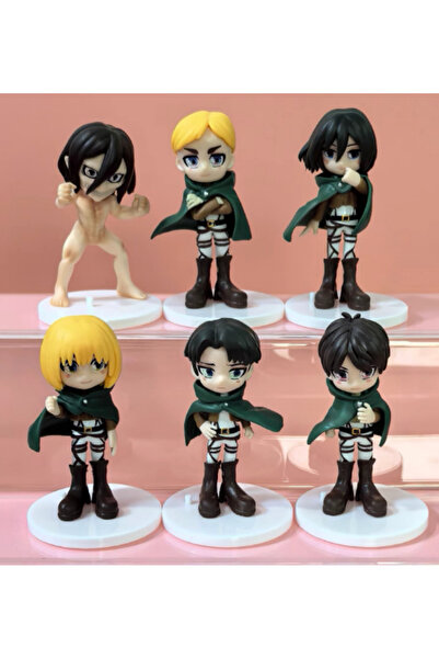 Choice مجموعة بانداي، حقيبة من 6 قطع، من أنمي هجوم العمالقة: إيرين، ليفي، هان...