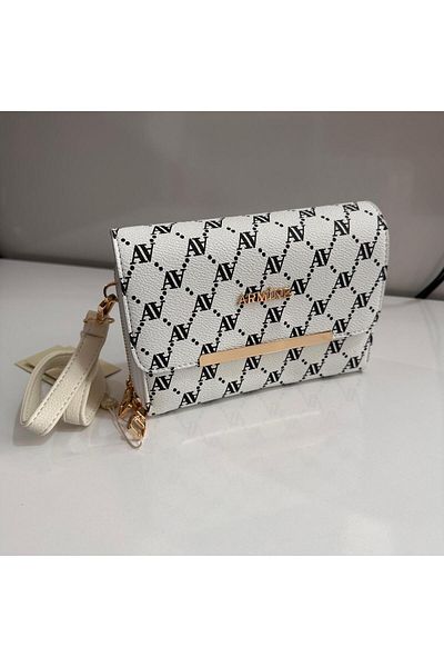 Armine White Dotted Portfolio Bag - AR38106