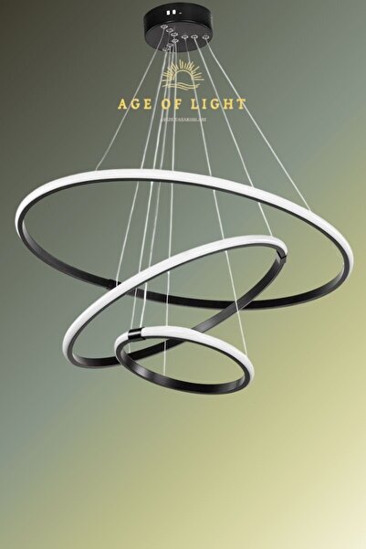 Age of Light 3 HALKALI MODEL AVİZE SİYAH KASA LEDLİ AVİZE ULTRA AYDINLATMALI