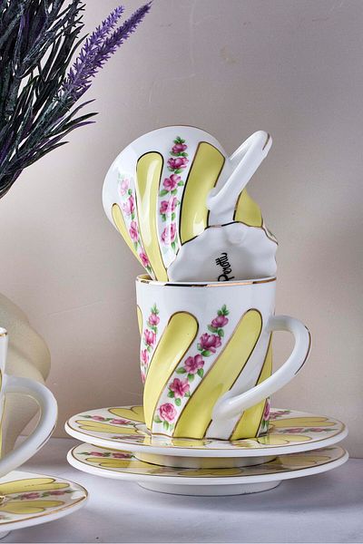 Perotti Kuzguncuk 12-Piece Porcelain Coffee Set for 6