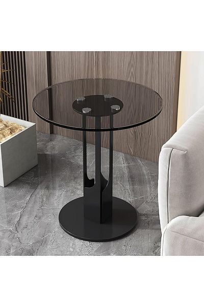 Generic Modern round glass side tables and bedside tables