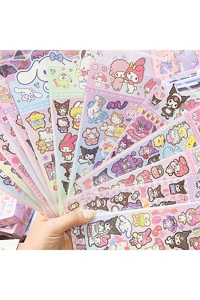 Choice Random 20 sheets 20Sheets Sanrio Sticker Cartoon Hello Kitty Cinnamoroll Kuromi My Melody Laser Stic