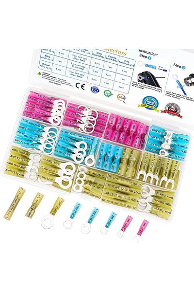 Choice 120Pcs in box 120Pcs Heat Shrink Wire Connectors, Waterproof Automotive Marine Electrical Terminals