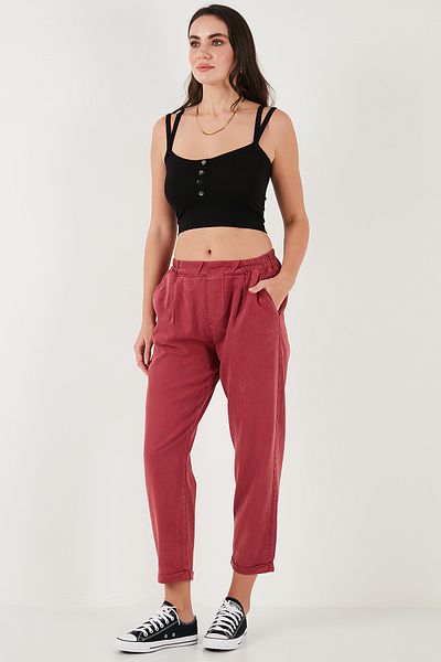 Lela Slim Fit Normal Waist Pipe Leg Pants Pants 668Yp5372