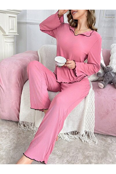 BELLA NOTTE Cotton Thin Ribbed Seasonal Pajamas Set