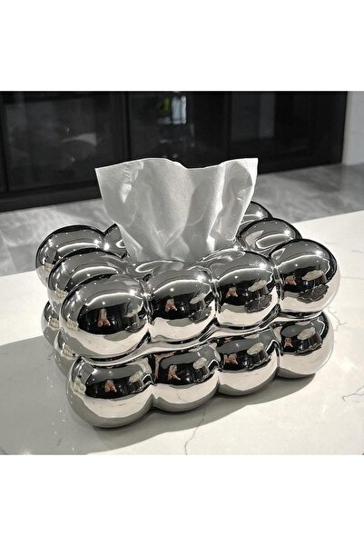 Choice1 Silver Facial Tissue Holder Non Slip Ceramic Tissue Box Cover Tissue ...