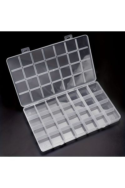 Choice 24 Grids 1pc Multifunctional Clear Plastic Organizer Box With Grids Container Craft Storage For Bead