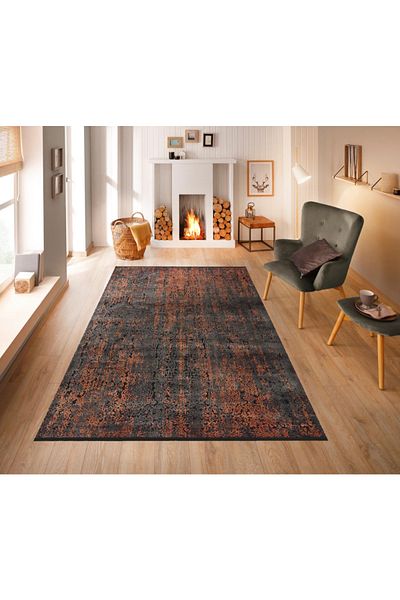 Homelux Elaine rug, rectangular, 195X290, abstract, red, black, polyester