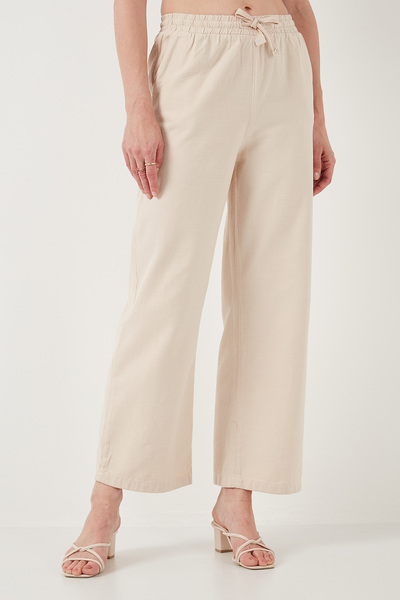 Lela Cotton Relaxed Fit High Waist Wide Leg Pants Pants 668Yp5118