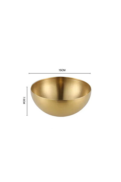 Choice وعاء سلطة فواكه ذهبي من الفولاذ المقاوم للصدأ 304 مقاس 15 سم، وعاء طعا...