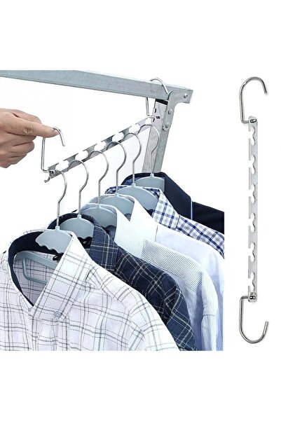 Choice 1/3 قطعة فضية 37 سم متعددة الوظائف موفرة للمساحة معدنية مع خطاف سحري 6...