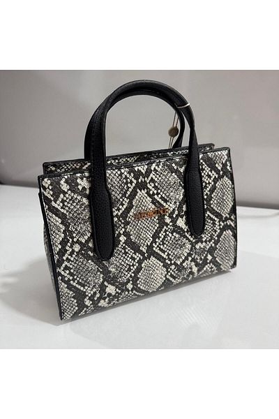 Armine Black Snake Patterned Bag - AR36305