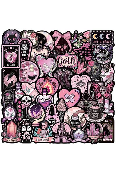 Choice Goth 50pcs 50pcs Halloween Gothic Graffiti Stickers Aesthetic DIY Laptops Water Bottles Phones Decor