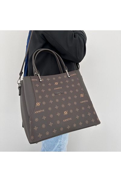 Armine AR20803 Model Brown Color Bag Printed