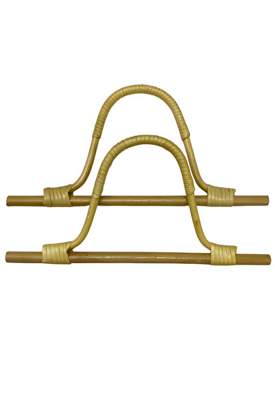 EleganTShoP Mâner elegant din bambus pentru geantă, model IU, 18 cm, KU18