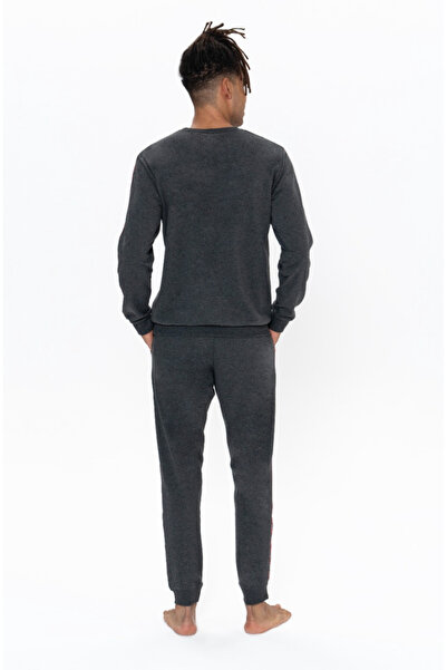 U.S. Polo Assn. Erkek, Lisanslı, USPA, (Antrasit Melanj), Ev Giyim, 2'li Takım