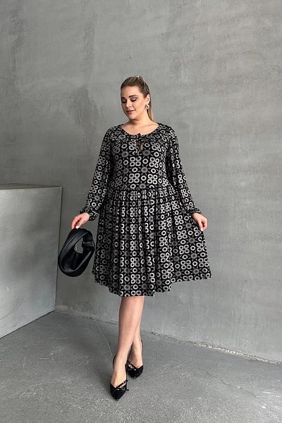 Stil Diva Plus Size Long Sleeve Halter Hem Pleated Dress 100-75