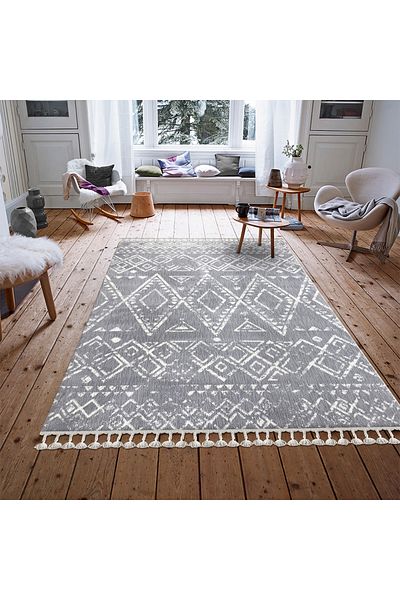 Homelux Maddy Rectangular Rug, 200X290, Oriental, Light Grey, White, Polyester