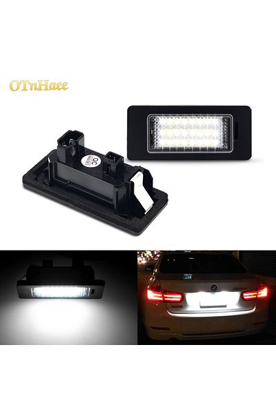 Choice 6000k قطعتان من مصابيح LED لرقم لوحة ترخيص سيارة بي إم دبليو E90 E91 E92 E60 E61 E60 E70 E71 E72 E39 E82 1/3/5/x-seri