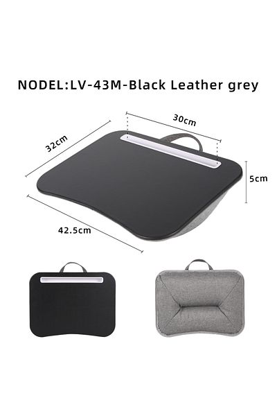 Choice LV-43 grey MUMUCC Multifunctional Laptop Desk With Cushion and Filled with Foam Particles, Small Pil