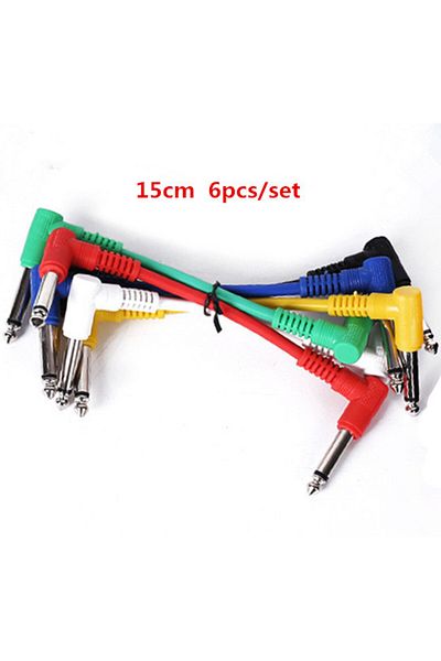 Choice 15cm 6pcs guitar pedal cable Electric Guitar Effect Pedal Patch Cable Cord Low Noise Shielded Audio