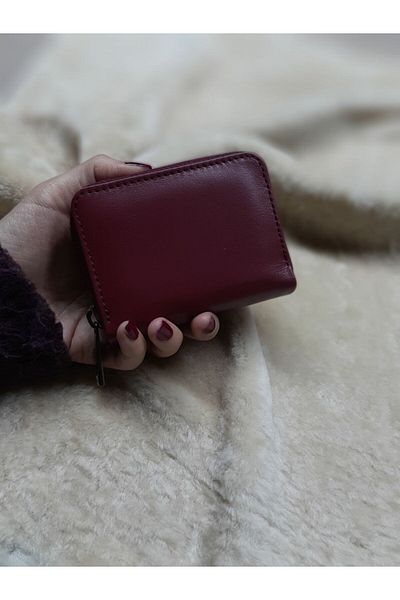 yedideri Unisex Accordion Wallet Card Holder - Genuine Leather with Kumash inside