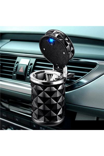 Choice Black Car Cigarette Ashtray Cup With Lid With Led Light Portable Detachable Vehicle Ashtray Holder C
