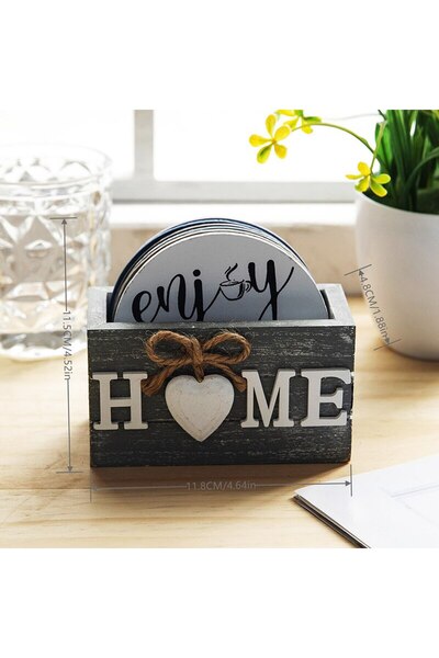 Choice QH4045 Home Love Wooden Set Lnsulated Coasters Kitchen Tableware Anti ...